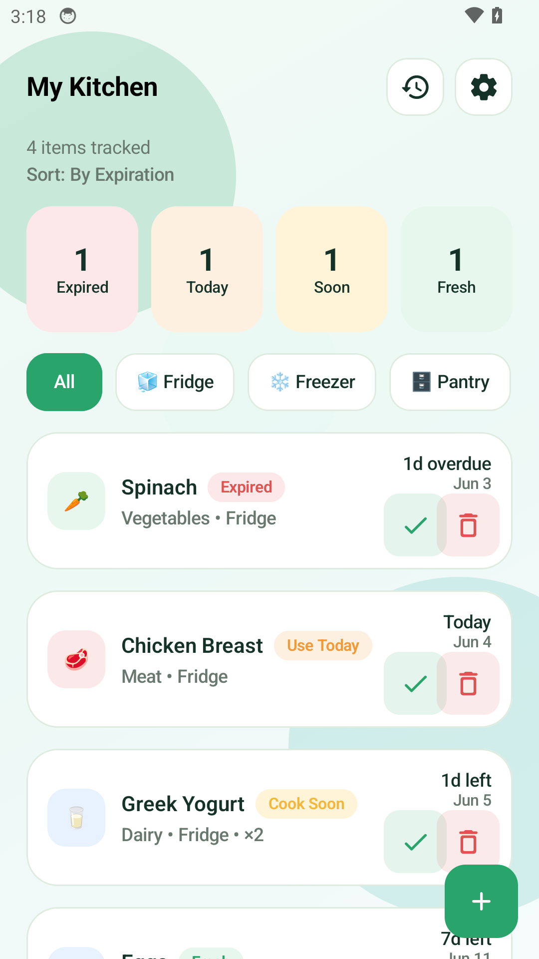 My Kitchen screen